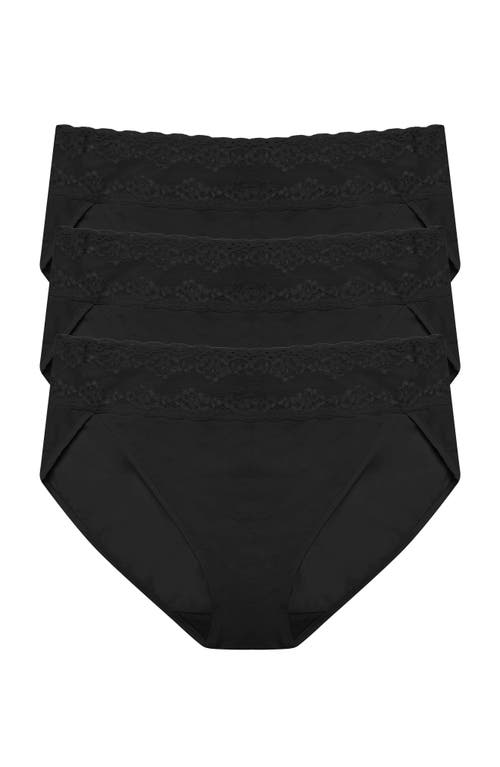 Natori Bliss Perfection One Size French Cut Brief 3-pack In Black