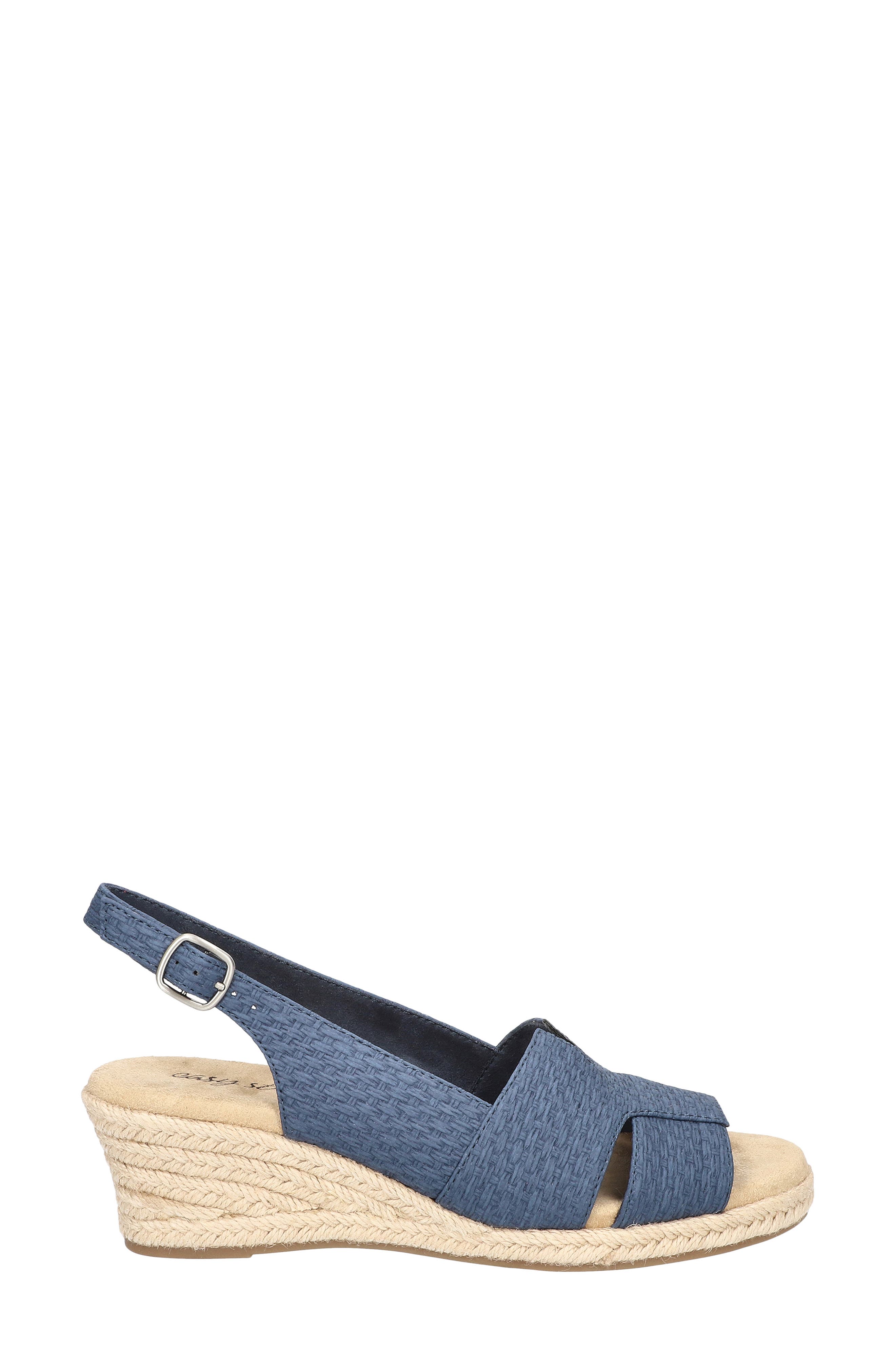 Resort Slingback Wedge Sandal, Alternate, color, NAVY WOVEN BASKET