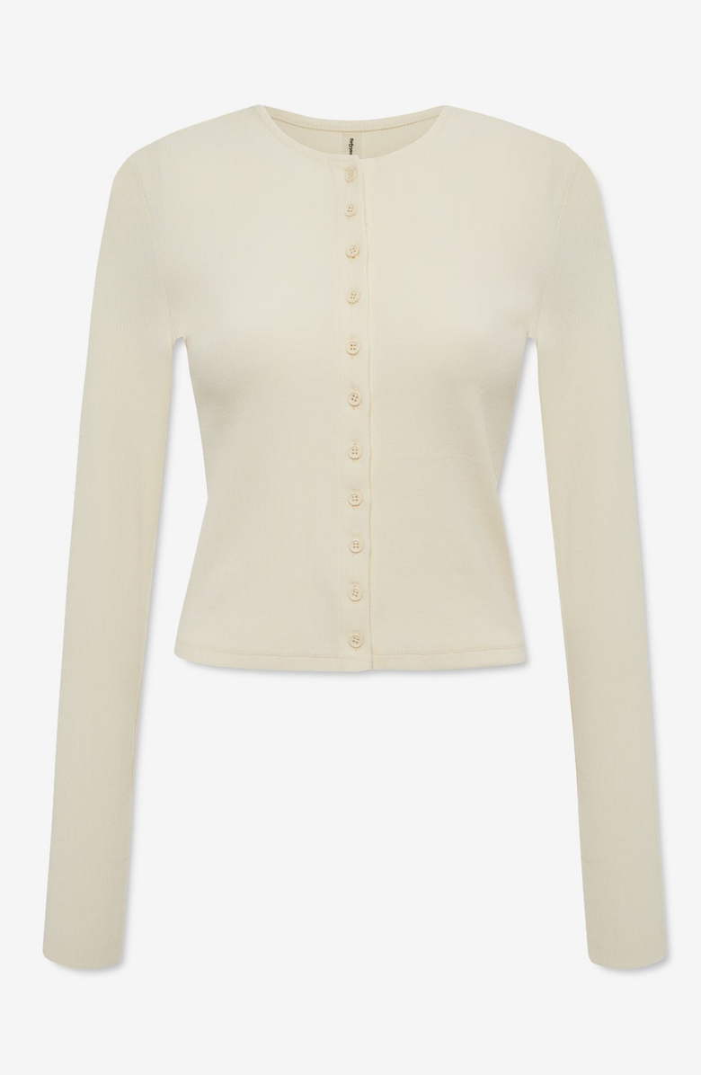 Thirty Years Demi Ribbed Cardigan, Alternate, color, Buttermilk