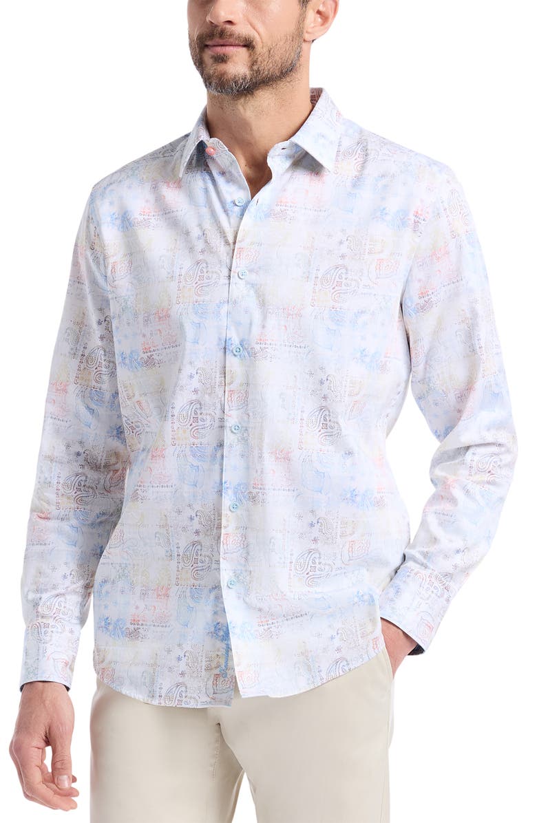 Robert Graham Vista Classic Fit Stretch Button-Up Shirt, Alternate, color, Multi White