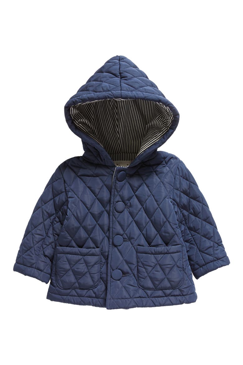 Quilted Hooded Jacket, Main, color, NAVY