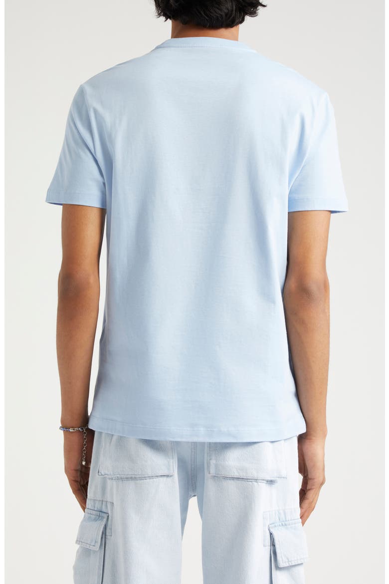 Embroidered Logo Cotton Jersey T-Shirt, Alternate, color, BLUE HYDRANGEA