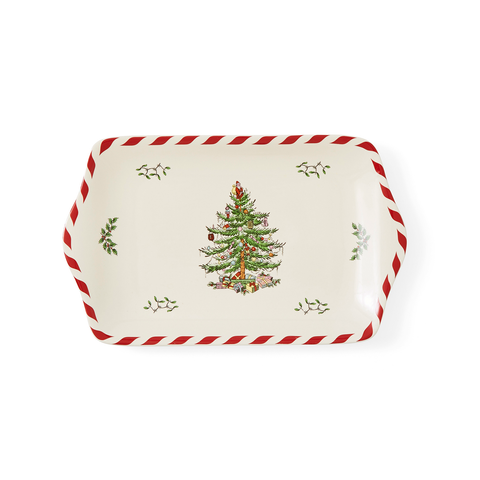 Christmas Tree Peppermint Dessert Tray 12"