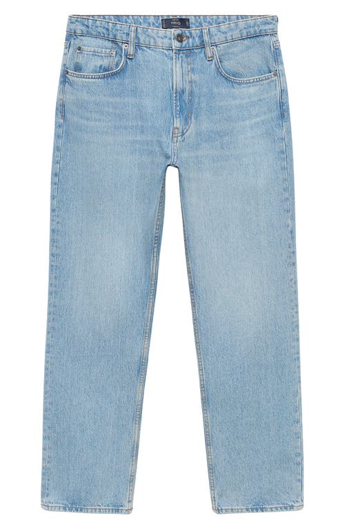Mango Moby Straight Fit Cotton Jeans In Blue