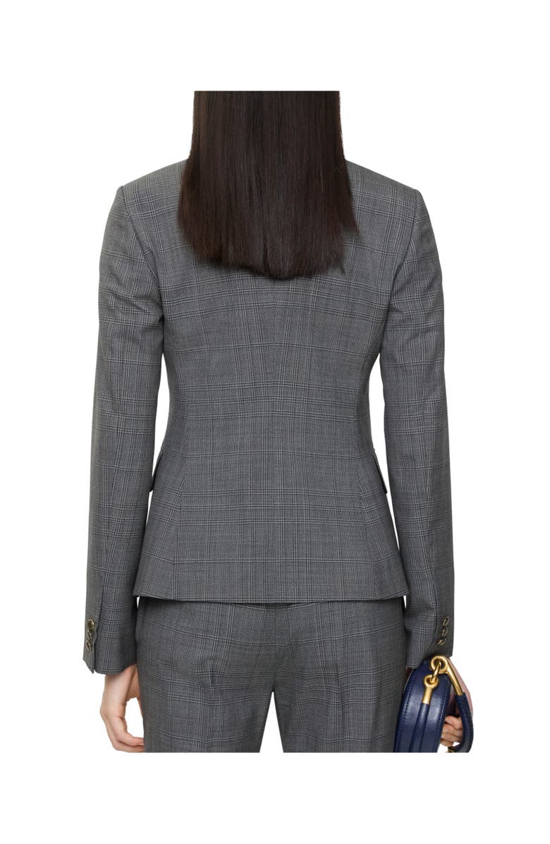 Burberry Check Wool Tailored Jacket, Alternate, color, Silhouette Blue/Granite Grey