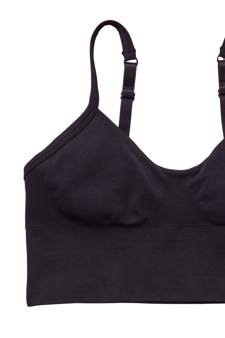 Lola Seamless Crop Bra, Alternate, color, Black
