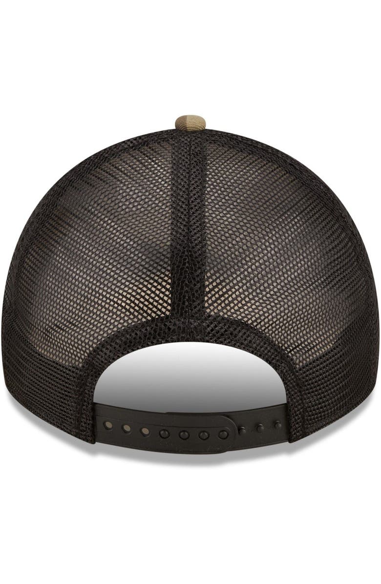 New Era Men's New Era Camo/Black New England Patriots Basic 9TWENTY Trucker Snapback Hat, Alternate, color,