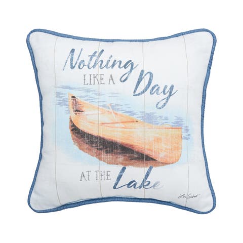 Day At The Lake Printed Small/Petite Accent Pillow 10" x 10"