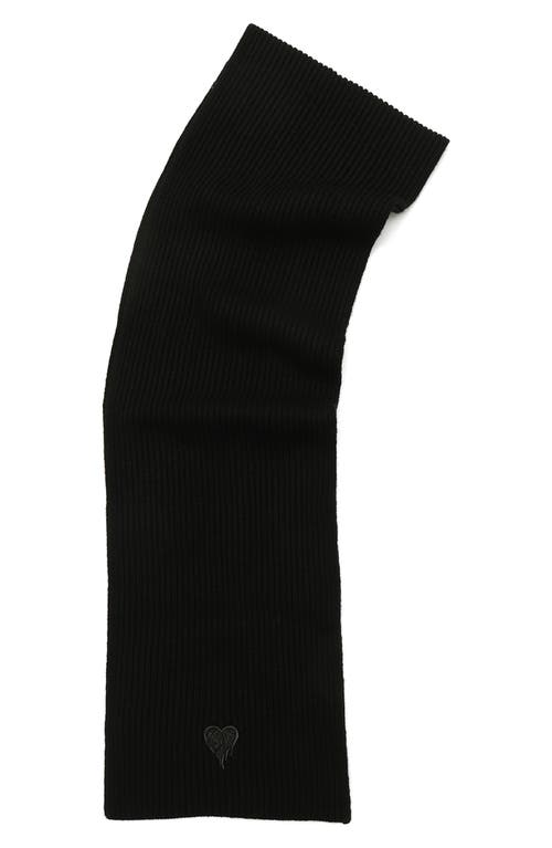 Allsaints Heart Logo Scarf In Black