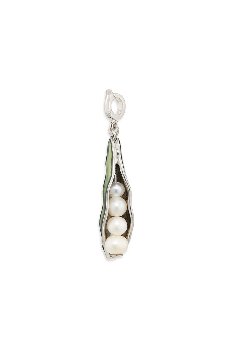 Curiosity Cultured Pearl Pea Pod Charm, Main, color, GREEN
