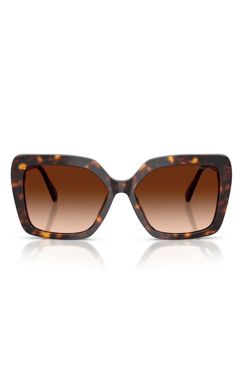 Swarovski 57mm Butterfly Sunglasses, Main, color, Havana / Brown Gradient