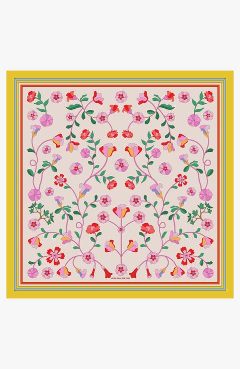 Limoncello Jardin Double Sided Silk Scarf