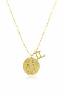 CZ by Kenneth Jay Lane Round CZ Constellation Pendant Necklace