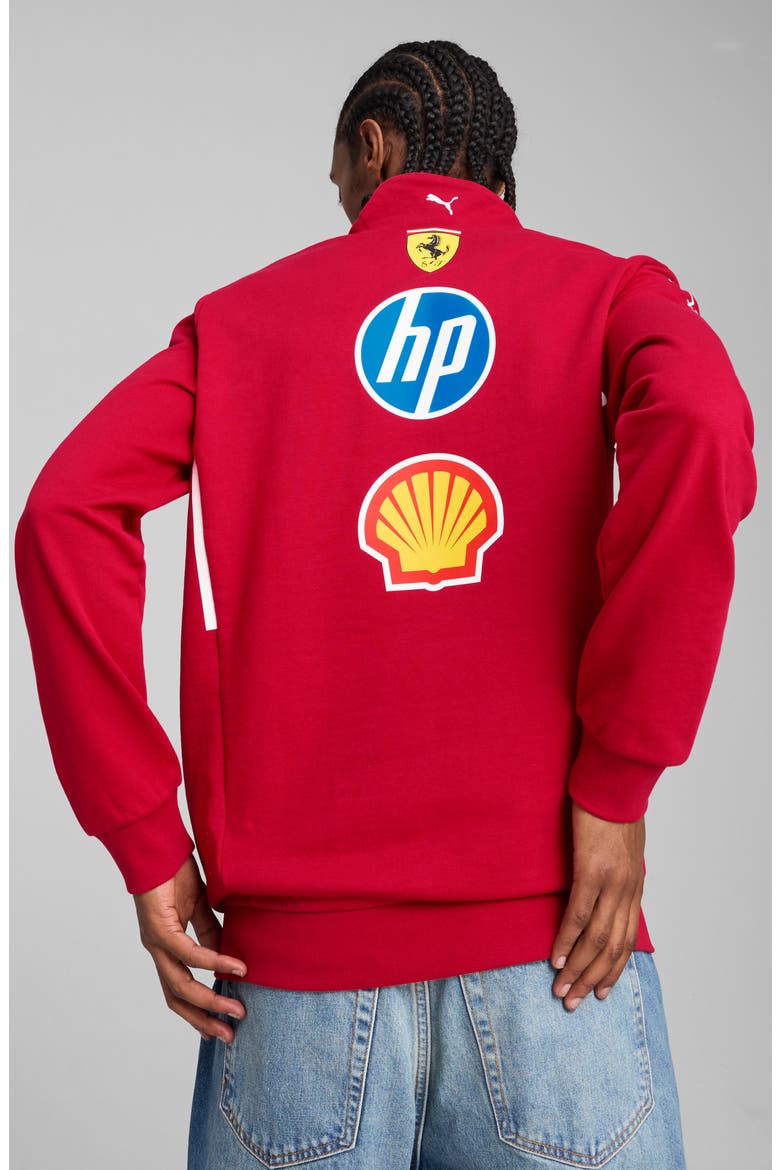 x 2025 Scuderia Ferrari HP Driver Quarter Zip Pullover, Alternate, color, DARK CHERRY