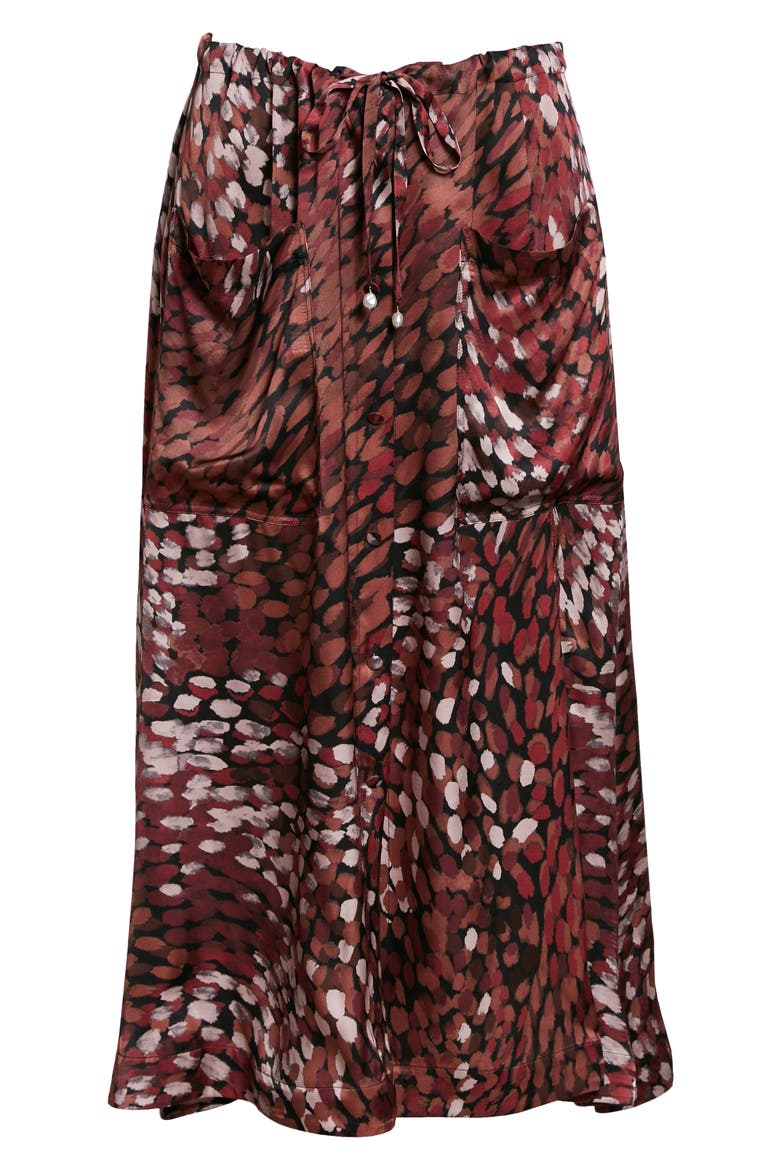 Tandy Dot Print Satin Skirt, Alternate, color, MERLOT MULTI DOT