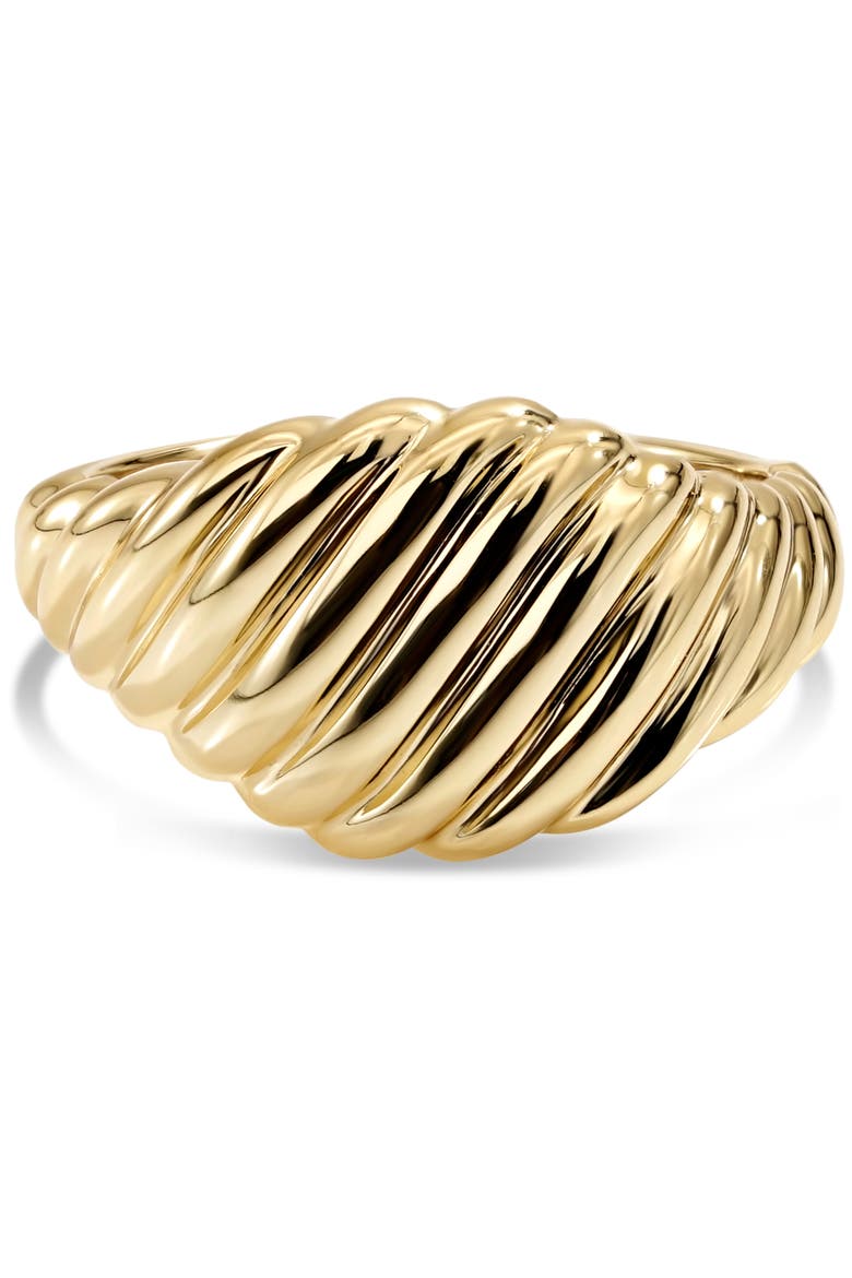 Rope Ring in Gold Plated Sterling Silver, 12mm, Alternate, color, Yellow Gold