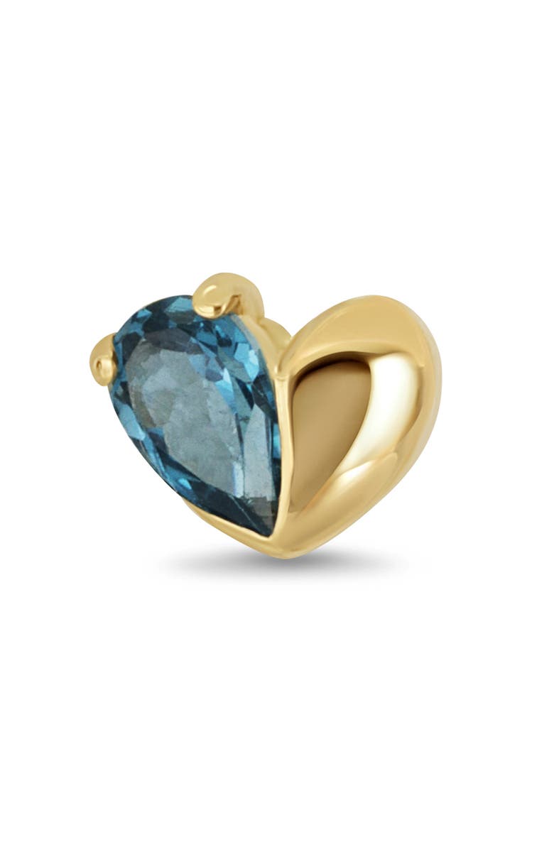 Bony Levy 14K Gold London Blue Topaz Heart Stud Earrings, Alternate, color, 14Ky