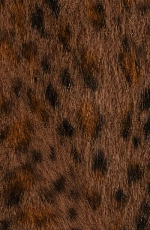 Bcbg Cropped Faux Fur Jacket In Brown