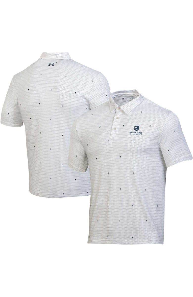 Under Armour Men's Under Armour White Wells Fargo Championship Playoff Pin Flag Polo, Main, color, 