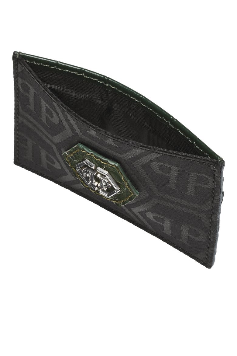 Nylon And Leather Cardholder Monogram Men, Alternate, color, black
