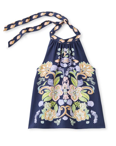 Legare Printed Halter Top