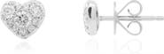 The Lovery Fine Jewelry Pave Diamond Heart Stud Earrings