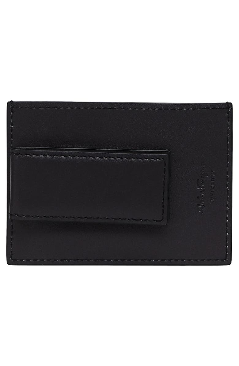 FERRAGAMO Revival Leather Card Case, Alternate, color, Nero/ Dark Rain
