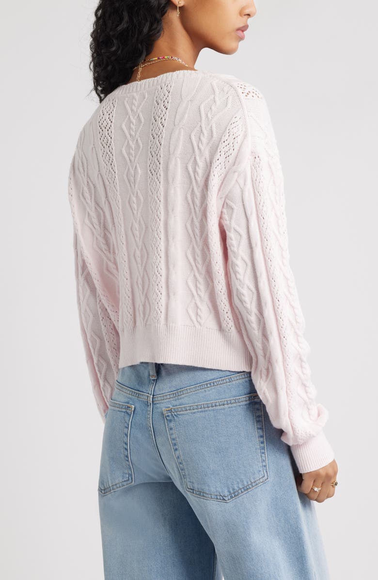 BP. Mixed Stitch Cardigan, Alternate, color, Pink Primrose