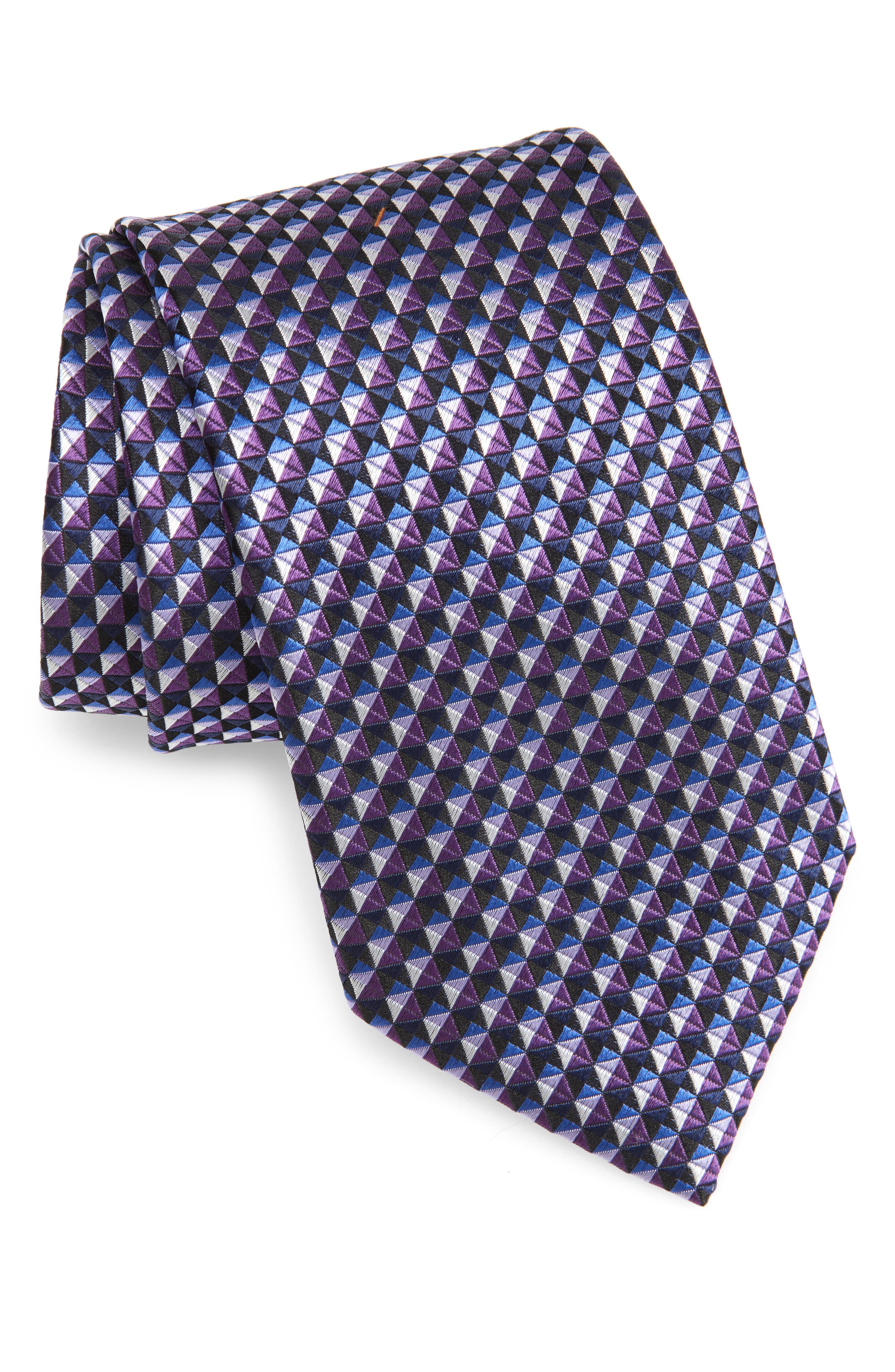 ZEGNA TIES Large Triangle Silk Tie in Purple 
