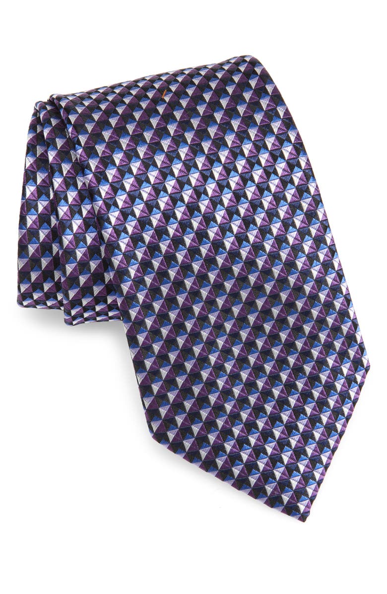 ZEGNA TIES Large Triangle Silk Tie, Main, color, Purple
