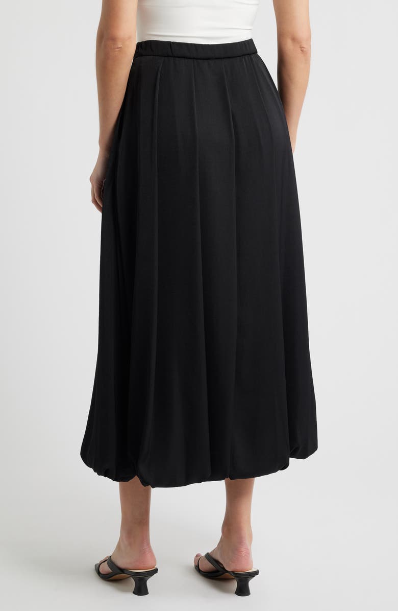 Vince Camuto Pleated Bubble Hem Midi Skirt, Alternate, color, Rich Black