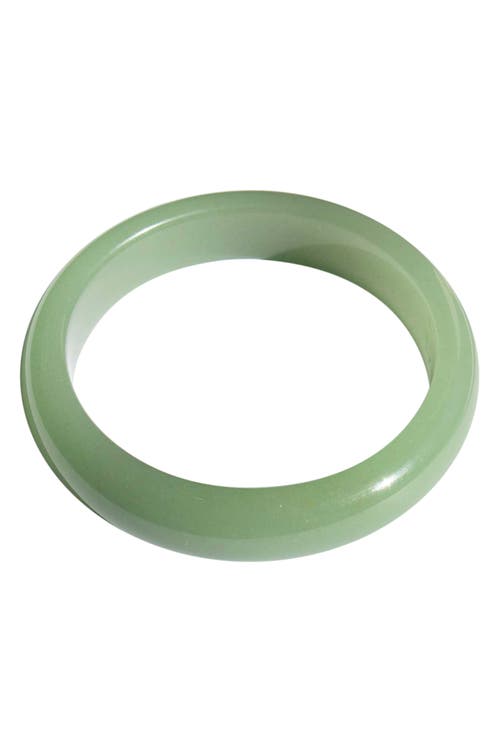 Seree Smoke Opaque Green Jade Stone Bangle In Green