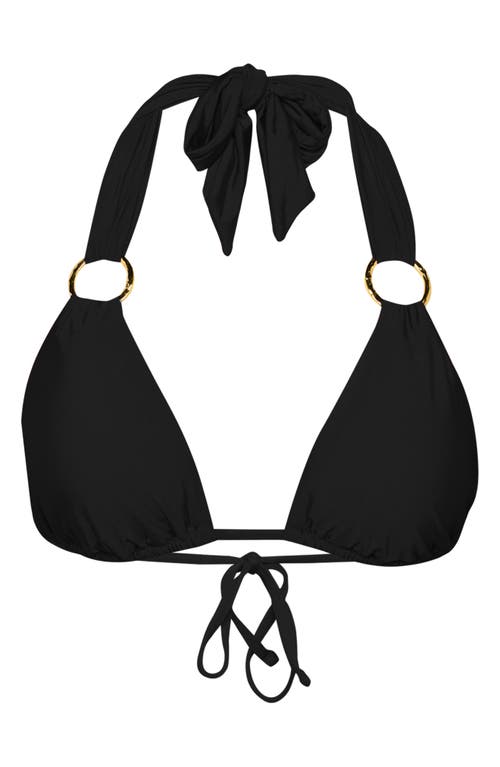 Sunshine 79 Solids Triangle Bikini Top In Black