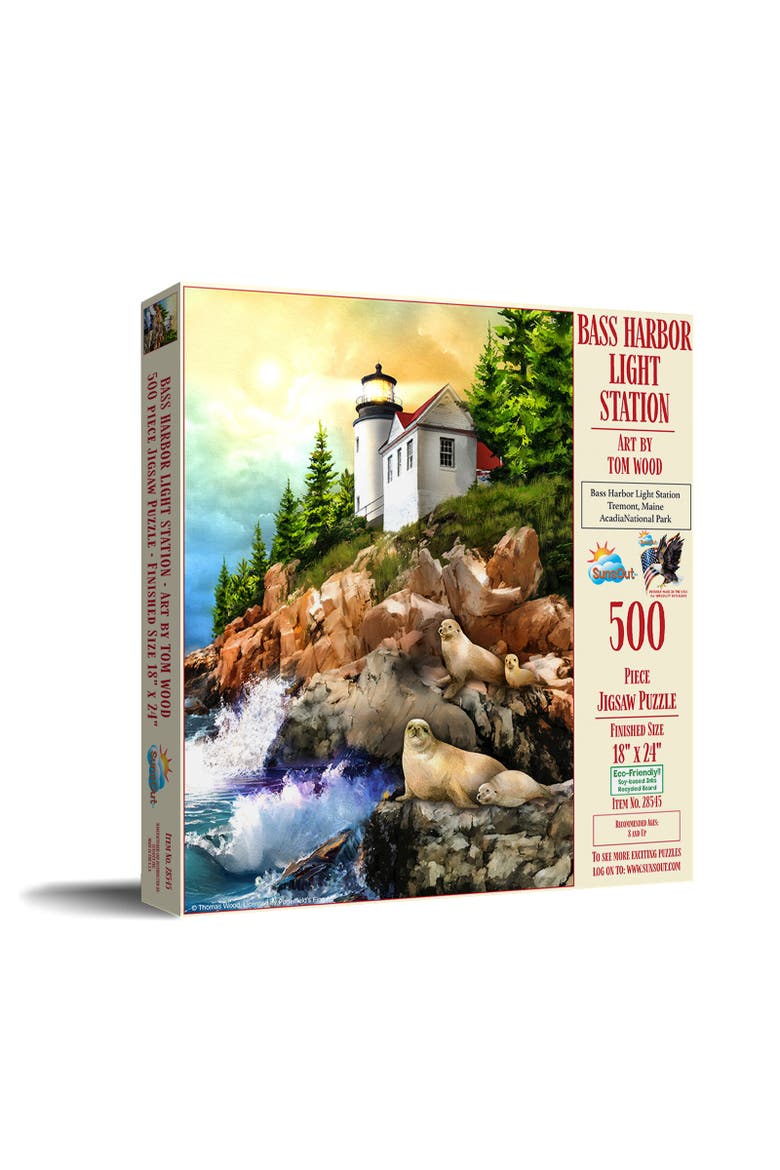 Bass Harbor Light Station 500 piece Jigsaw Puzzle for Adults, Main, color, Multicolor