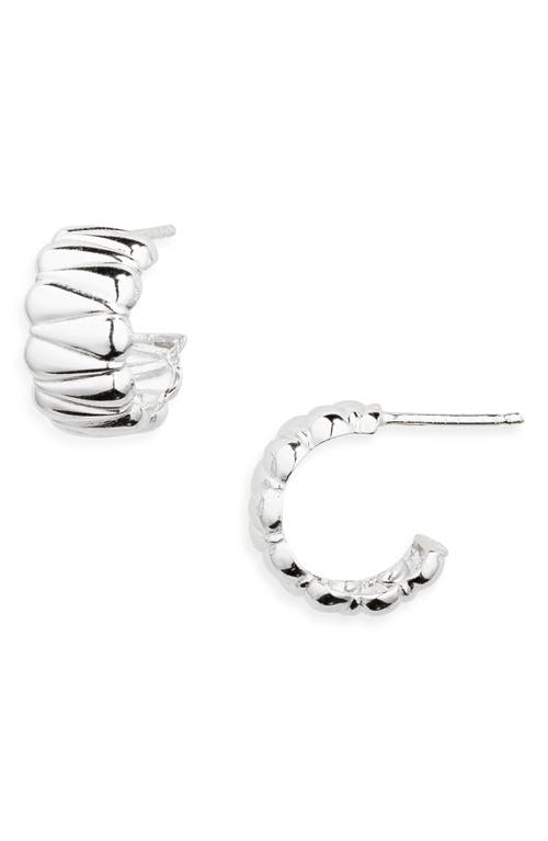 Argento Vivo Sterling Silver Quilted Hoop Earrings