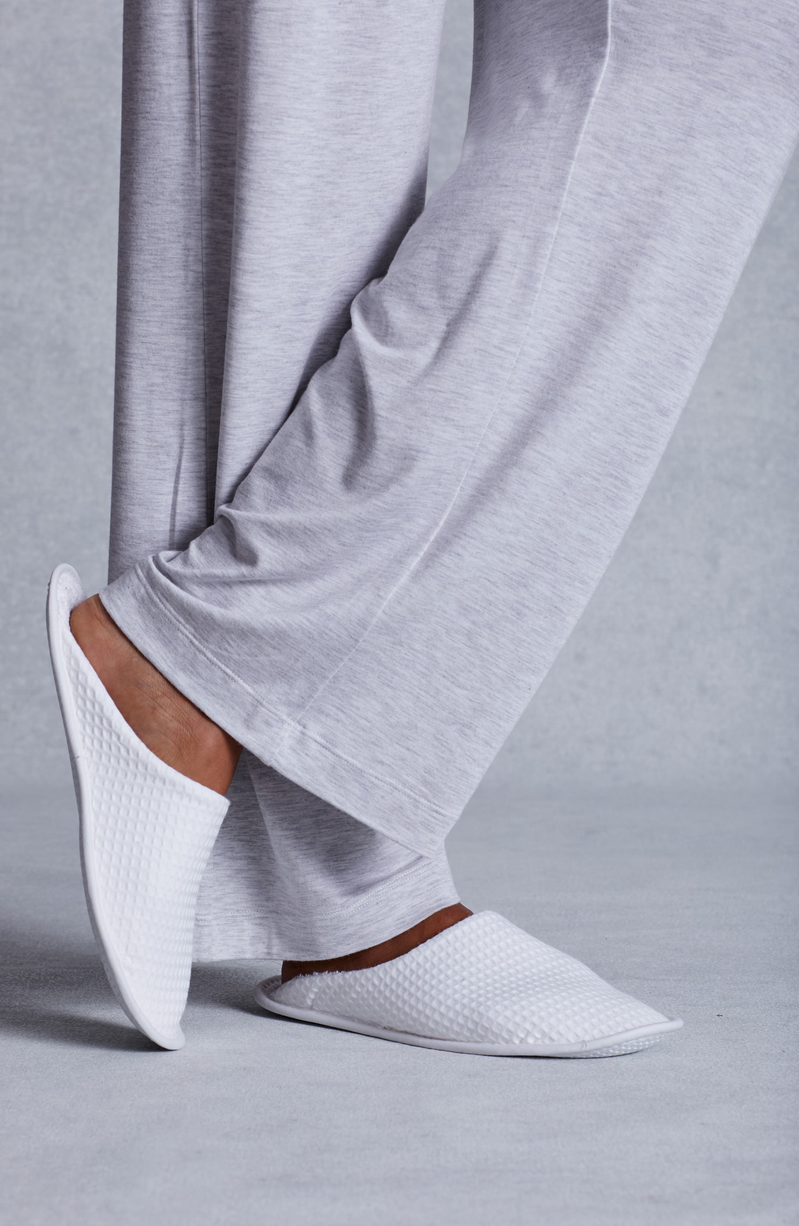 Unisex Waffle Slipper, Alternate, color, WHITE