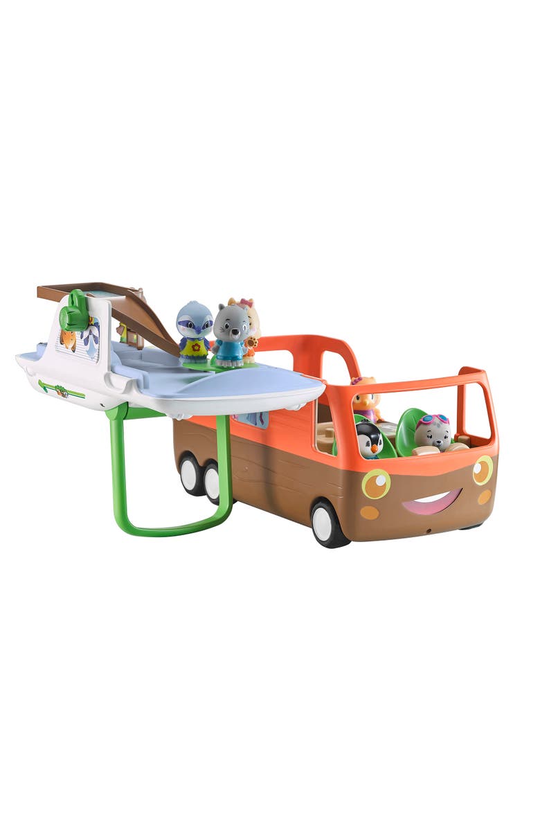Timber Tots Camper Van 3 Piece Travel Playset, Seal Figure, Open & Reveal, 18Mo+, Alternate, color, Multicolored