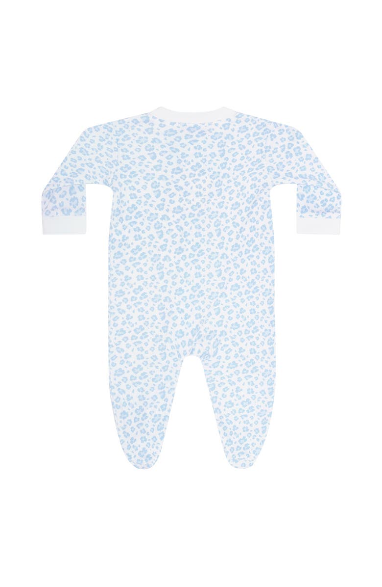 Nellapima Blue Cheetah Print Zipper Footie - Baby, Alternate, color, Blue