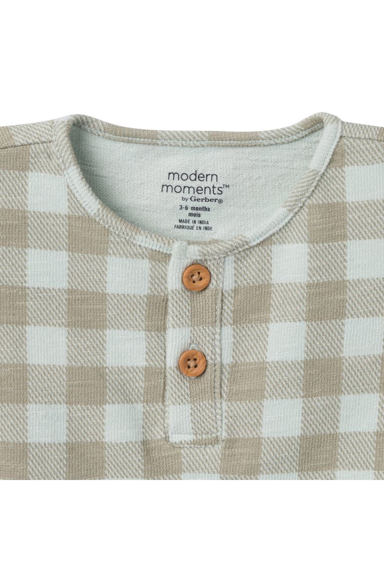 Henley Shirt and Shorts Set, Alternate, color, Sky Gingham