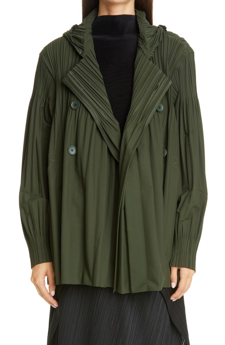 Pleats Please Issey Miyake Jaunty Double Breasted Jacket, Main, color,