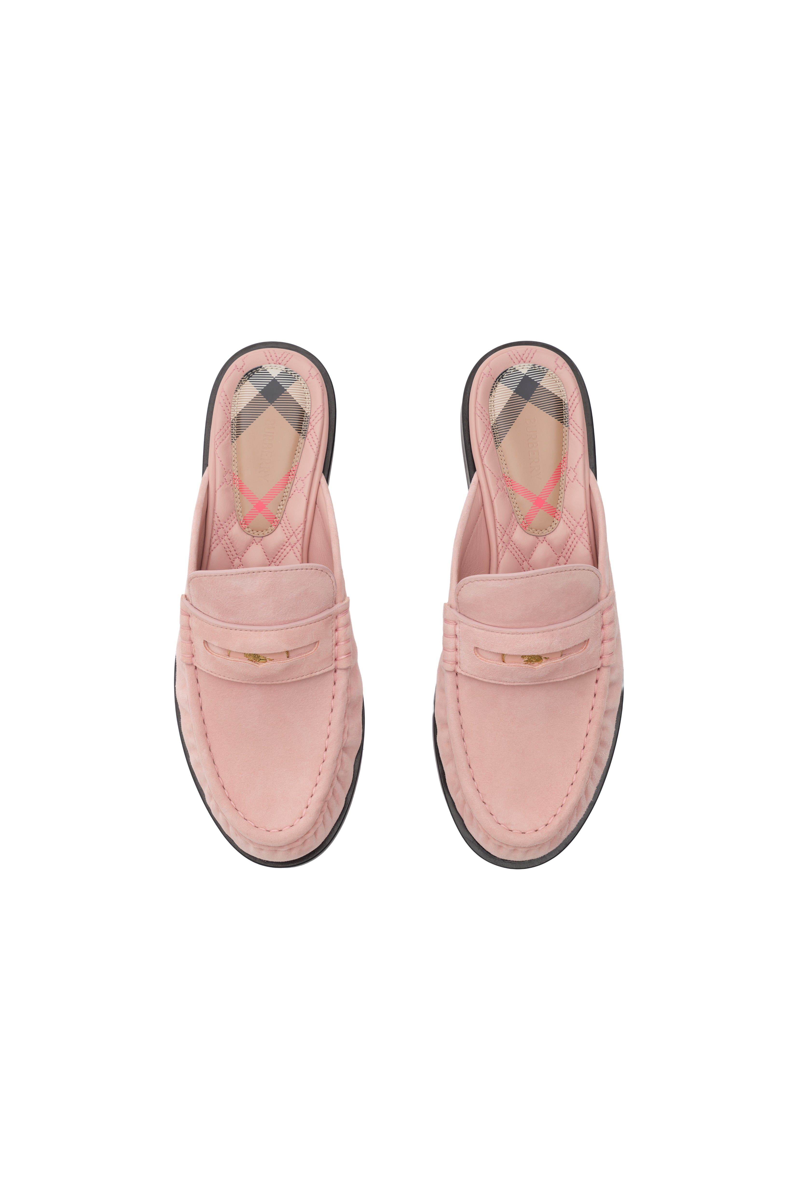 Burberry Leather Cadet Mules, Alternate, color, Peony Pink