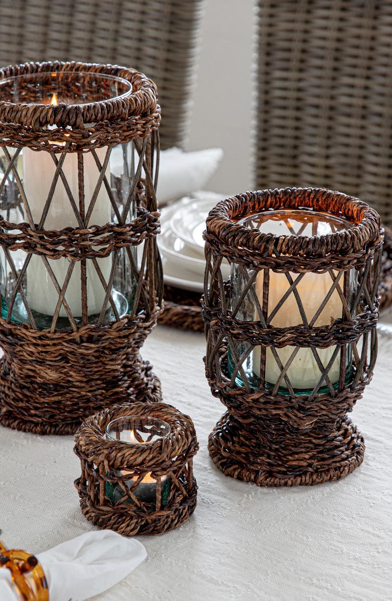 Juliska Devon Willow Medium Hurricane Vase, Alternate, color, Brown