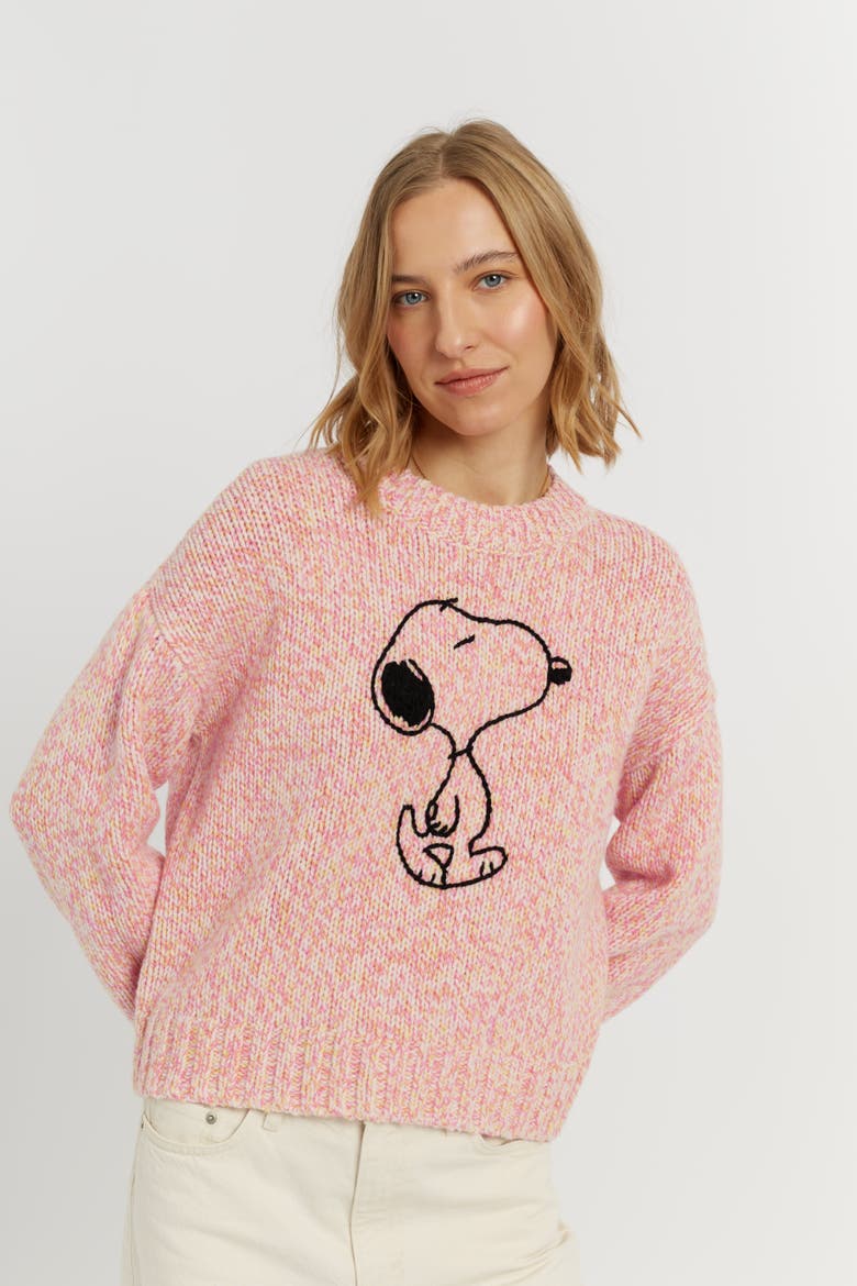 Merino Snoopy Marl Sweater, Alternate, color, Multi Pink