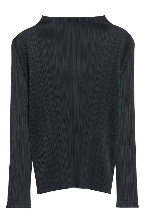 Monthly Colors November Pleated Funnel Neck Top