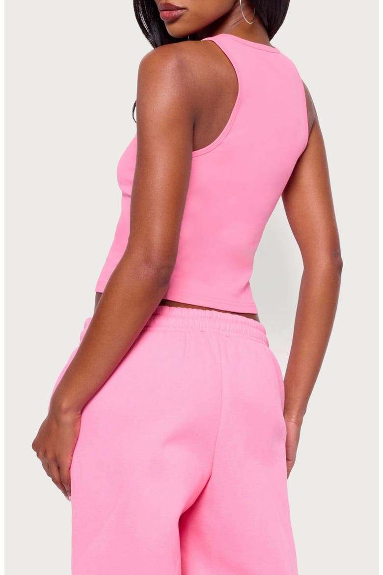 Francie Crop Stretch Cotton Rib Tank, Alternate, color, PINK