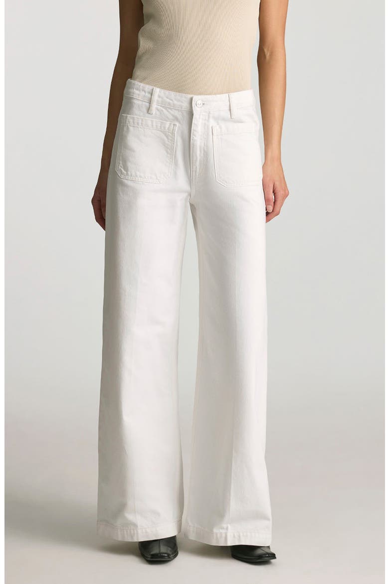 Christine Patch Pocket Wide Leg Jeans, Main, color, WHITE CLASSIC DENIM