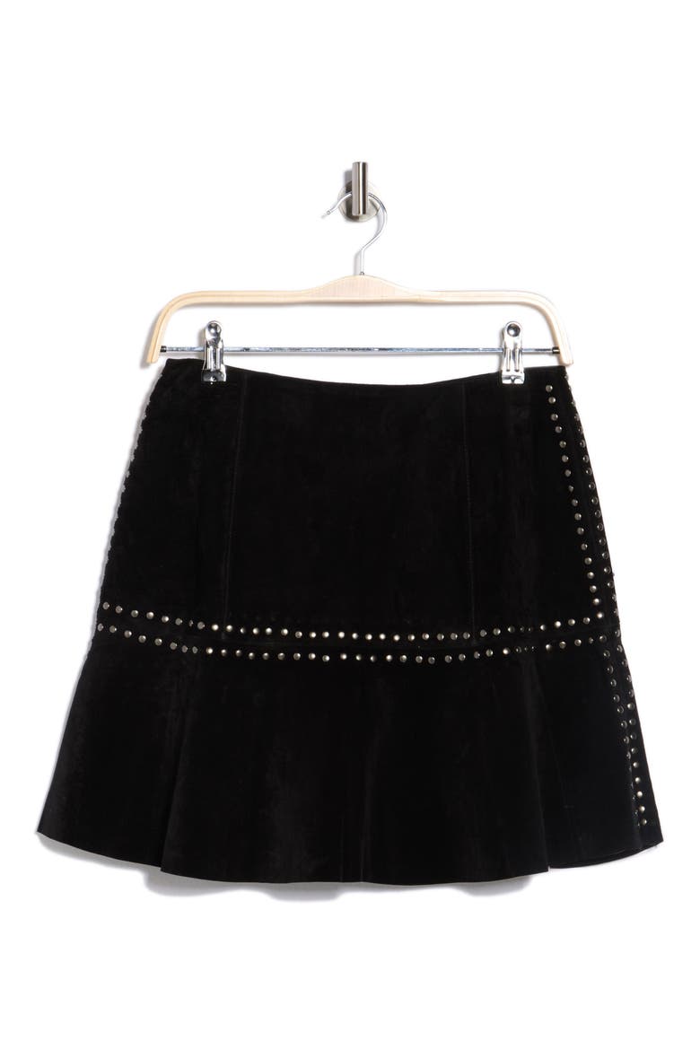 Suede Dome Skirt, Alternate, color, BLACK
