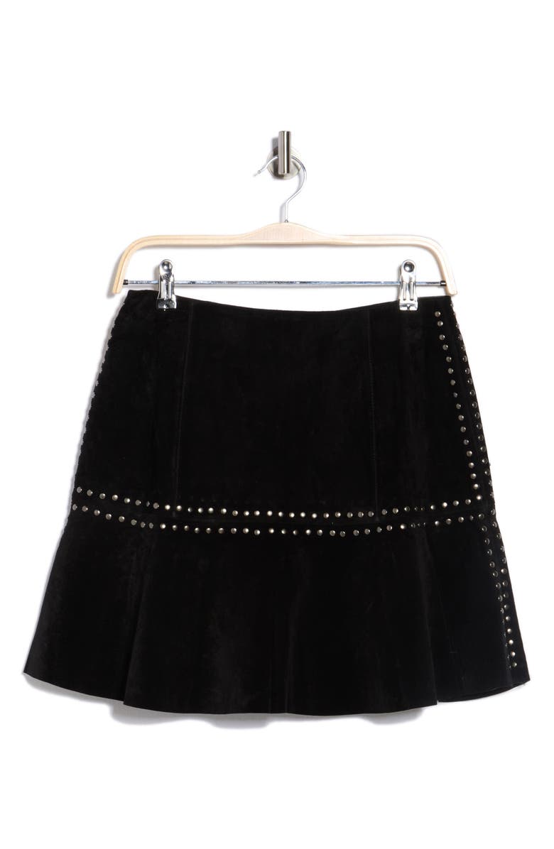 matty m. Suede Dome Skirt, Alternate, color, Black