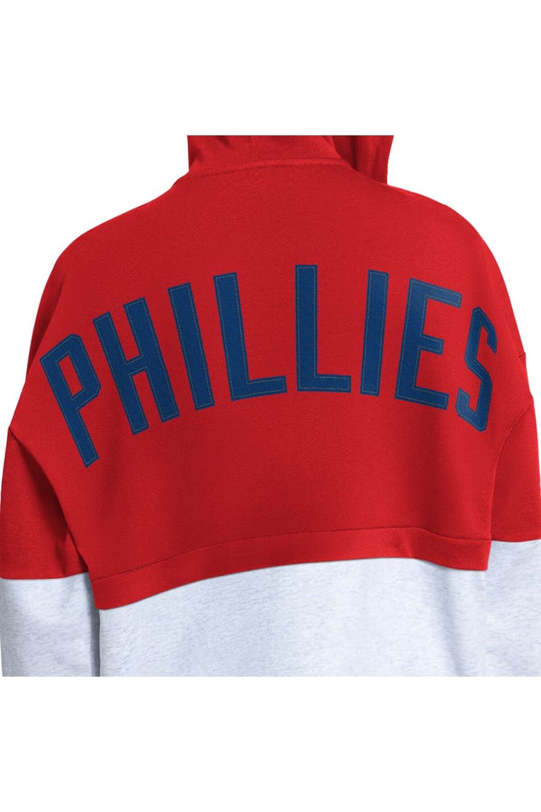 Women's Starter Red/Heather Gray Philadelphia Phillies Wishbone Full-Zip Hoodie, Alternate, color, Red