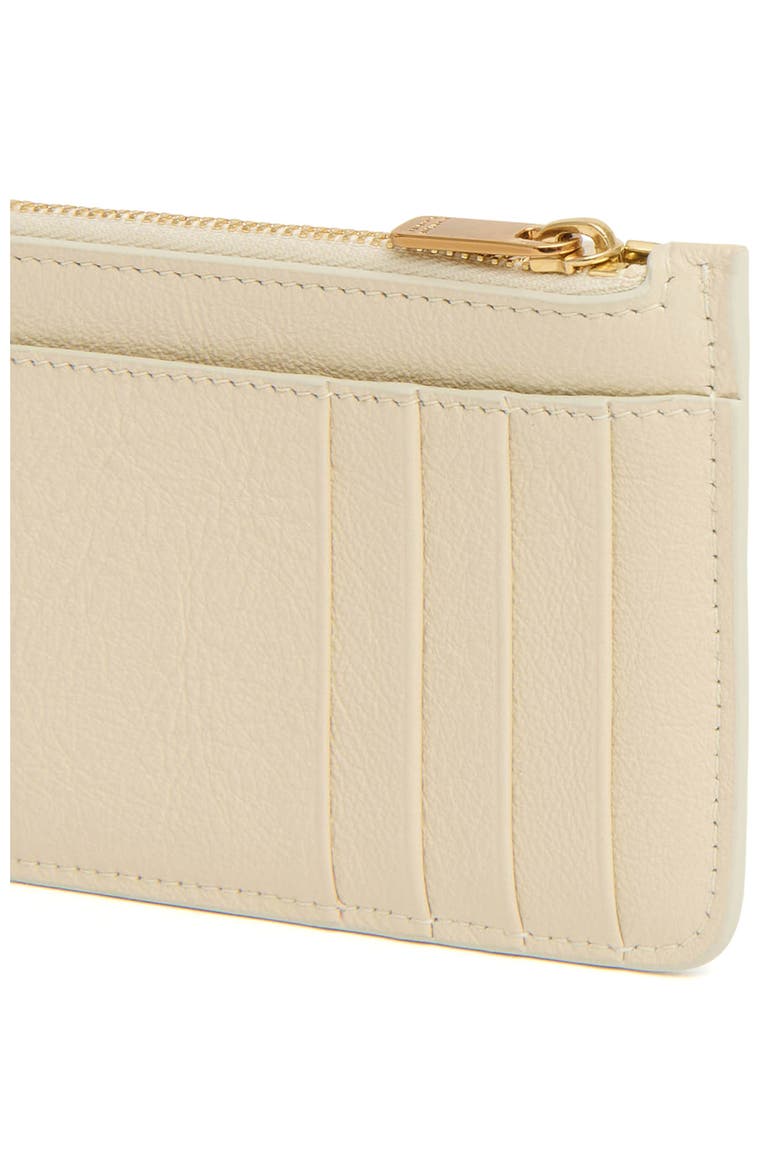 Leather Zip Card Holder, Alternate, color, JASMINE